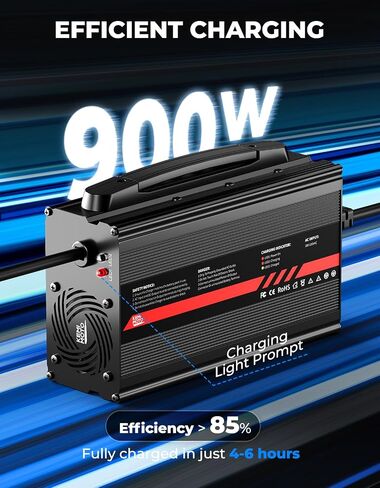 KEMIMOTO 36V 18A Golf Cart Battery Charger, 5-Stage Smart Charging Technology, 900W Fast Charging, Fully Charged in 4-6H, Lead Acid Battery Charger for EZGO TXT/TXTE/TXT PDS/Freedom TXT/Shuttle in Saudi Arabia