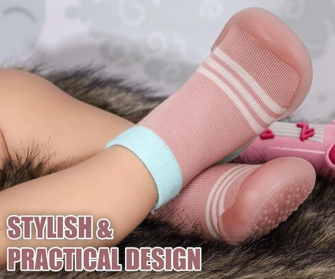 Dookeh Baby Shoes Boys Girls First Walking Shoes Non Slip Soft Sole Sneakers Toddler Infant Babygirl Sock Shoes in Kuwait