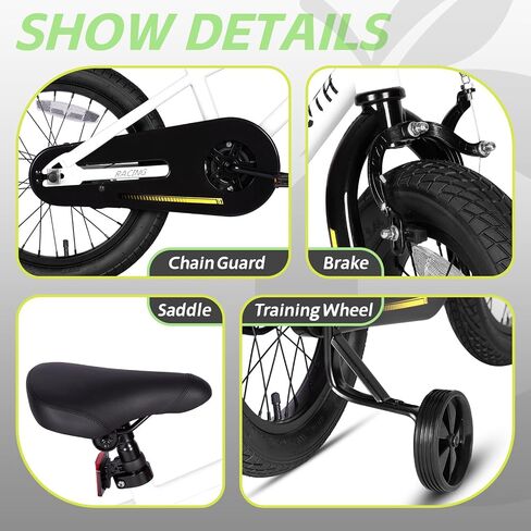 BMX Style Kids Bike for 2-8 Years Old Boys Girls Toddlers 12 14 16 Inches Bicycle with Training Wheels Coaster Brake, Multiple Color in Saudi Arabia
