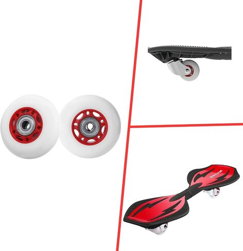 KAMIER Ripstick 68mm x 24mm Wheel Replacement for Razor 360 PowerRider RipRider FlashRider Caster Trike RipStik Ripster Ripsurf Kids Mini CasterBoard Skateboarded Scooter Wheels Parts Black (Set of 2) in Saudi Arabia