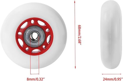 KAMIER Ripstick 68mm x 24mm Wheel Replacement for Razor 360 PowerRider RipRider FlashRider Caster Trike RipStik Ripster Ripsurf Kids Mini CasterBoard Skateboarded Scooter Wheels Parts Black (Set of 2) in Saudi Arabia