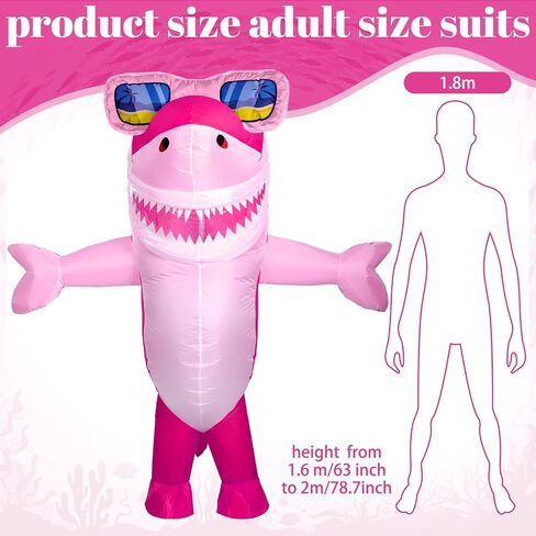 Foaincore Inflatable Shark Costumes for Adults Halloween Costumes Shark Air Blow up Fancy Costume for Cosplay Part in Saudi Arabia