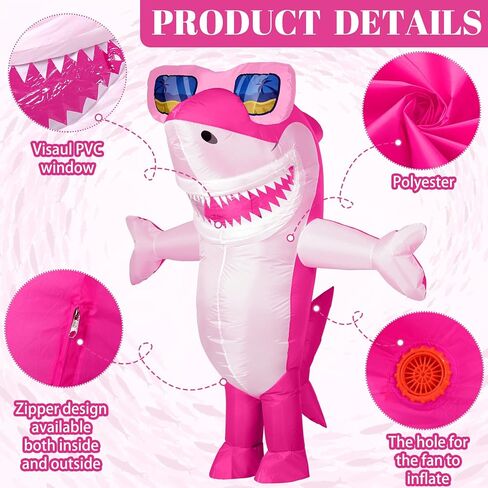 Foaincore Inflatable Shark Costumes for Adults Halloween Costumes Shark Air Blow up Fancy Costume for Cosplay Part in Saudi Arabia