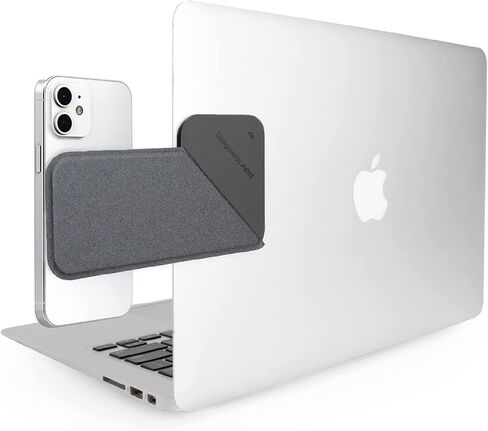 MOFT Magnetic Laptop iPhone Holder, Slim Foldable Adjustable Phone Monitor Side Mount for Laptop, Portable Computer Expansion Bracket (Grey) in Kuwait
