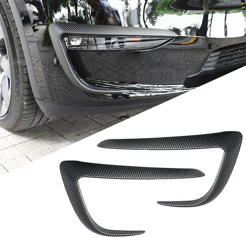 for Tesla Model Y Front Fog Light Trim Cover Fog Lamp Frame Blade Trim Eyebrow Spoiler for Tesla Model Y 2019 2020 2021 2022 2023 (ABS Glossy Carbon Fiber) in Saudi Arabia