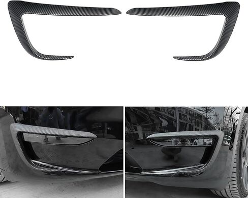 for Tesla Model Y Front Fog Light Trim Cover Fog Lamp Frame Blade Trim Eyebrow Spoiler for Tesla Model Y 2019 2020 2021 2022 2023 (ABS Glossy Carbon Fiber) in Saudi Arabia