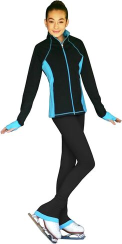 ChloeNoel JS792 Color Contrast Elite Figure Skating Jacket w/Pockets & Thumb Holes in Saudi Arabia