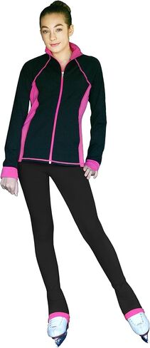 ChloeNoel JS792 Color Contrast Elite Figure Skating Jacket w/Pockets & Thumb Holes in Saudi Arabia