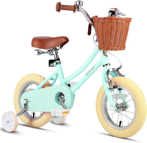 Girls Bike for Age 2-12 Years Old Kids Toddlers 12 14 16 18 20 Inches Retro Bicycles with Training Wheels Basket Bell Ring, Multiple Colors in Saudi Arabia