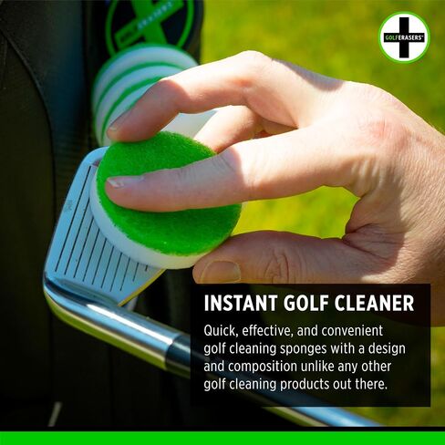 Instant Golf Eraser, Premium Dual-Sided Sponge for Cleaning Golf Clubs, Shoes & Golf Balls, 12 Pack Refill, Bag Tether NOT Included in Saudi Arabia