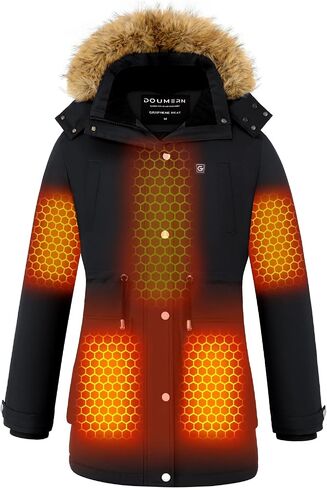 Graphene Women Heated Parka Jacket with 18400 mAh Battery Pack in Saudi Arabia