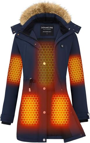 Graphene Women Heated Parka Jacket with 18400 mAh Battery Pack in Saudi Arabia