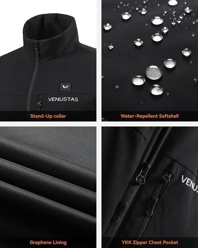 Venustas Women's Heated Softshell Vest with Battery, Slim Fit Water-Resistant Heated Vest for Outdoor Hiking Golf in Saudi Arabia