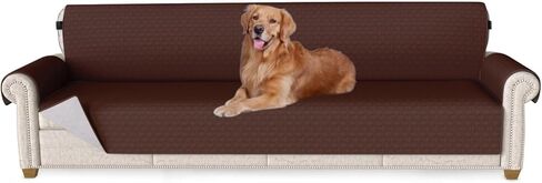 Sofa Cover, Slipcovers Chair Cover, Water Resistant Furniture Protector with Elastic Straps and Non Slip Foams, Couch Sofa Covers for Kids, Pets (Chocolate, 21'' Chair) in Kuwait