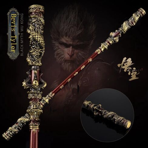 Black Myth: Wukong Magic Golden Cudgel Bronzecloud Ruyi Staff Martial Arts Bo Staffs Game Collection Desk Room Decoration Backpack Pendant Gift for Halloween Christmas Cosplay Donald Trump in Saudi Arabia