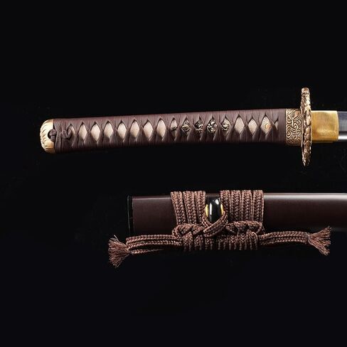 ShadowDancer Handmade Full Tang Katana Sword - Authentic L6 Steel Blade with Real Hamon, Clay Temper, and Sharp Edge - Perfect for Iaido, Martial Arts Practitioners, and Collectors in Saudi Arabia