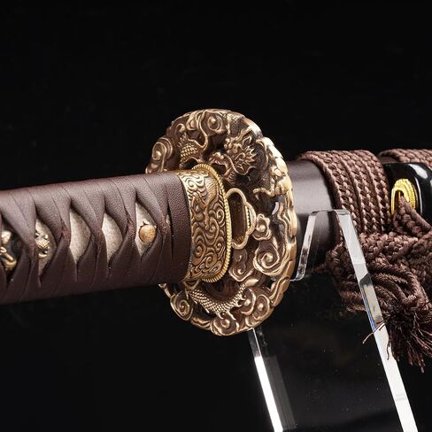 ShadowDancer Handmade Full Tang Katana Sword - Authentic L6 Steel Blade with Real Hamon, Clay Temper, and Sharp Edge - Perfect for Iaido, Martial Arts Practitioners, and Collectors in Saudi Arabia