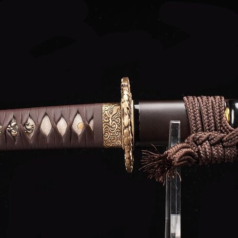 ShadowDancer Handmade Full Tang Katana Sword - Authentic L6 Steel Blade with Real Hamon, Clay Temper, and Sharp Edge - Perfect for Iaido, Martial Arts Practitioners, and Collectors in Saudi Arabia