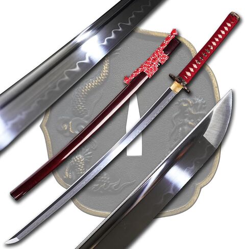 ShadowDancer Handmade Full Tang Katana Sword - Authentic L6 Steel Blade with Real Hamon, Clay Temper, and Sharp Edge - Perfect for Iaido, Martial Arts Practitioners, and Collectors in Saudi Arabia