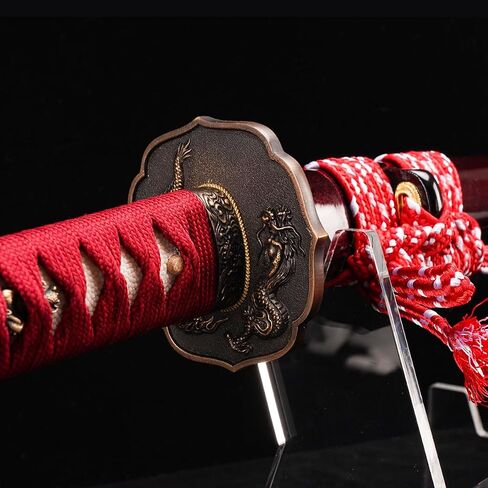 ShadowDancer Handmade Full Tang Katana Sword - Authentic L6 Steel Blade with Real Hamon, Clay Temper, and Sharp Edge - Perfect for Iaido, Martial Arts Practitioners, and Collectors in Saudi Arabia