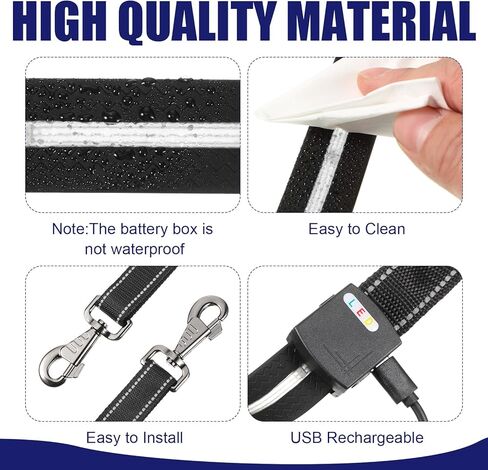 15 قطعة من 7 ألوان LED لطوق الصدر وحزام ساق الحصان، مجموعة USB قابلة لإعادة الشحن وإضاءة قابلة للتعديل ومعدات أمان LED لحزام الحصان تضيف رؤية آمنة لركوب الخيل ليلاً in Kuwait