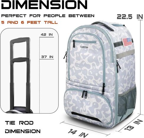 Rolling Baseball Backpack with Off-road Wheels, Wheeled Catchers Gear Bag for Baseball Equipment, 4 Bats, Large Softball Bag for TBall, Helmet & Accessories with Fence Hook in Kuwait