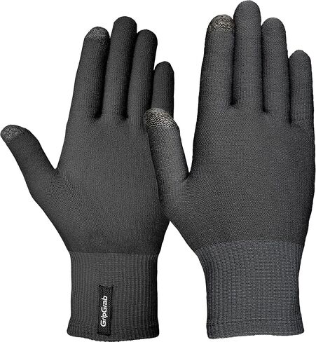 GripGrab Merino-Wool Thermal Full Finger Liner Gloves Touchscreen-Compatible Knitted Inner Under Cycling Everyday-Life in Saudi Arabia