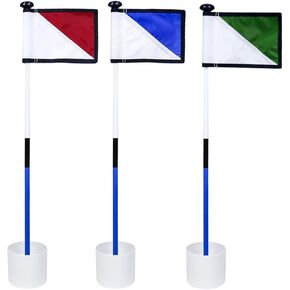 Golf Flagstick 3ft, Golf Flag Hole Cup Set Double Sided Putting Green Flags for Backyard Putting Green Driving Range Practice Two-Section Design Portable 3-Pack in Kuwait