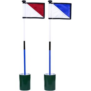 Golf Flagstick 3ft, Golf Flag Hole Cup Set Double Sided Putting Green Flags for Backyard Putting Green Driving Range Practice Two-Section Design Portable 3-Pack