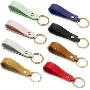 8pcs Wristlet Strap for Keys, Leather Wrist Keychain Lanyard with Lobster Clasp, Wristlet Key Chain Holder for Car Home Women Men, Style B