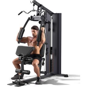 Sportsroyals Home Gym, Multifunctional Home Gym Equipment, Workout Station with 154LBS Weight Stack, Exercise Equipment for Full Body Traning with Pulley System