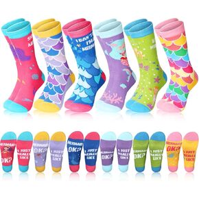 Jeyiour 6 Pairs Socks for Women Funny Cute Novelty Socks Unisex Crew Socks Animal Socks for Kids Adults Christmas Gifts