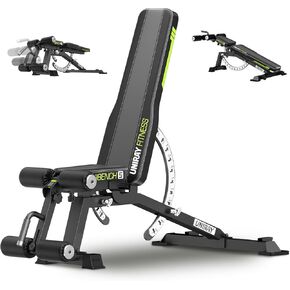 Weight Bench, Workout Bench for Home Gym with 1200LBS Weight Capacity, Adjustable Back/Seat/Foot Hook for Bench Press Strength Training, Gym Bench Level Incline Bench Exercise at Home
