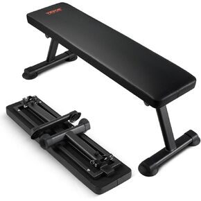 VEVOR Flat Weight Bench, Foldable Strength Training Bench, Utility Workout Bench for Full Body Workout, 1000 LBS Press Bench for Home Gym Exercise, for Multi-Purpose Weight Training and Ab Exercises