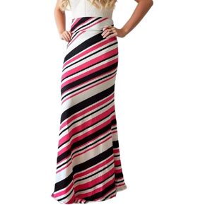 Sorrica Maxi Skirt for Women Multicolored Print High Waist Stretchy Bodycon Floor Length Maxi Skirt