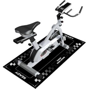 Bike Mat Treadmill Mat, Under Exercise Mat for Peloton Bikes, Stationary Bike, Small Treadmills, Exercise Bike, Elliptical, Trainer Mat Hardwood Floor Protect Carpet , Gym Equipment Mat Fitness Mat