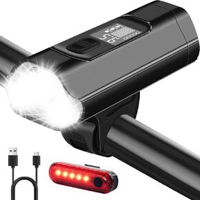 Bike Headlight, Bike Headlight and Taillight, 10000 Lumens, Bike Lights Front and Back, Bicycle Light for Night Riding, 360°Rotatable, USB Rechargeable Bicycle Light, 9 Modes, IPX6 Upgrade Waterproof