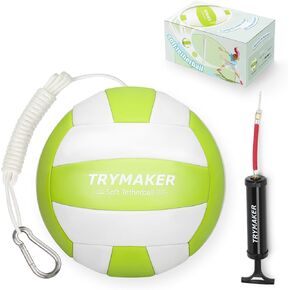 Tetherball Ball and Rope, Tether Ball Soft for Kids, Tether Balls and Rope Set with Pump for Adults Backyard Outdoors