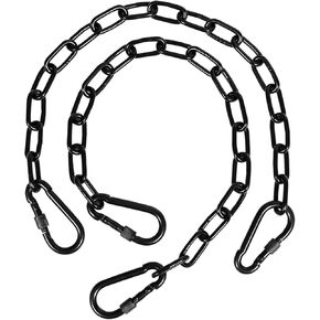 KOMUSMO 2 Pack Hanging Chair Chain with 4 Carabiners, 26in Stainless Steel Heavy Duty, 440LB Capacity, Playground Swing Set Hanging Kits Hardware for Hammock Swing Punching Bags Sandbag Boxing