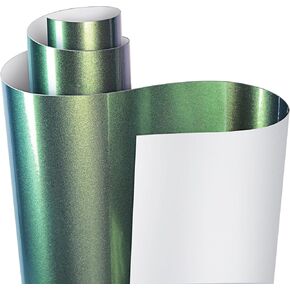 Lypumso Gloss Green Black Vinyl Wrap, 1ft x 5ft Emerald Green Automotive Vinyl Film Roll for Cars Interior & Exterior-Air Release TechnologyBubble Free DIY Car Paint