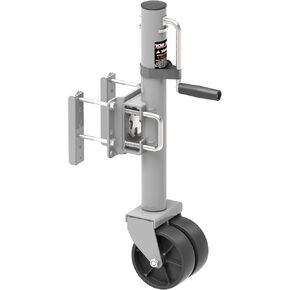 6-inch Dual Wheels Trailer Jack, 13" Vertical Movement, 1500 lbs, for RV, Boat, Trailer and More, Silver