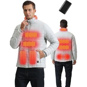 Heated Jacket for men - Soft Shell Winter Coat - Waterproof Heating Jacket for Outdoor with 7.4V Battery Pack