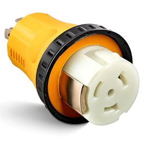 NEMA L14-30P to SS2-50R RV Marine Power Generator Adapter, 30A 4 Prong Twist Lock Generator L14-30P Male to 50A Marine Shore Power SS2-50R Female with Locking Ring, 125V/250V
