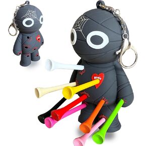 Ball Tee Holder Golf Ball Tee Keychain Fun Golf Accessories with 9 Colorful Tees Golf Club Bag Accessories Golf Gift