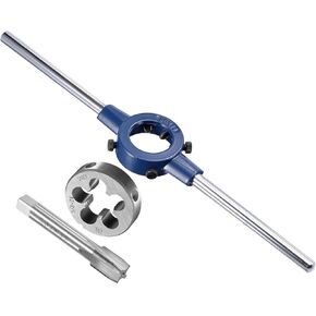 Tap and Die Stock Handle Set, 9/16-12 UNC Die & Fit 26mm-38mm OD / M12-M16 Die, High Speed Steel Thread Tapping and Wrench Tool Kit - (Applications: for Threading Repairing)