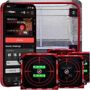 Bolt Sports Snipes 2.0 Hockey Net Goalie Target for Hockey Training, Portable Electronic Hockey Targets for Shooting Game - Connects Via Phone App for Single & Multi-Player Hockey Shooter Trainer