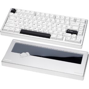 KEEBMONKEY WOBKEY Rainy 75 الألومنيوم HMX/JWK مفاتيح لوحة المفاتيح الميكانيكية مع صوتيات متفوقة، سلكية، BT، اتصال لاسلكي 2.4G، RGB/FR4/Silver SUS304/7000mAh/WOB Switch (Pro - أزرق)