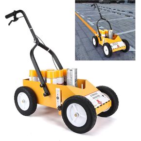 Striping Line Marking Machine, Heavy Duty Parking Lot Striping Machine, for Rust-Oluem Professional Inverted Marking Spray Paint, Line Width 2-4 in, Yellow