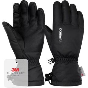 Ski Gloves Men & Women Waterproof 3M Thinsulate Winter Touchscreen Snow Gloves for Snowboard