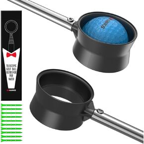 Golf Ball Retriever for Water,Telescopic 12Ft/9Ft Stainless Steel Shaft Two-Sided Easy Pick Up Balls,Unbreakable Head Retriever Tool Golf Accessories Golf Gift for Men